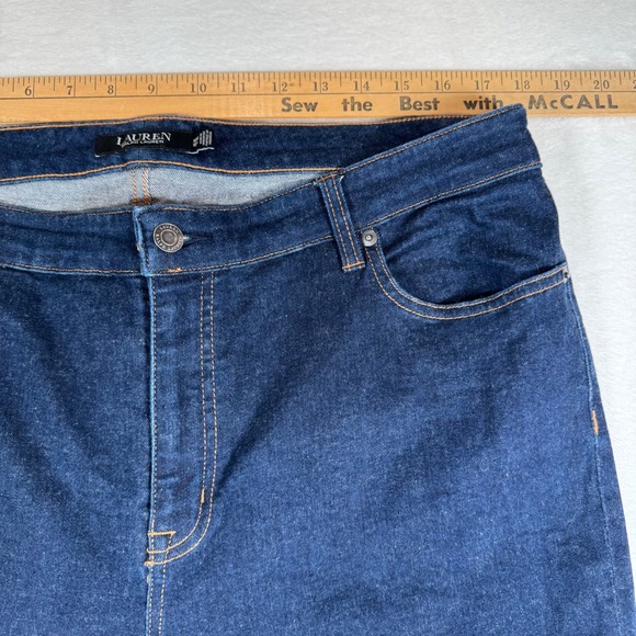 Lauren Ralph Lauren Women's Dark Wash Denim Jeans Size 16W - Picture 9 of 11